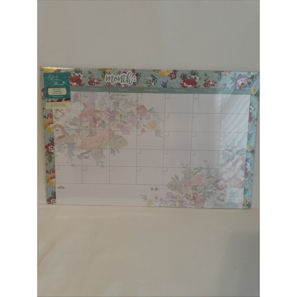 The Pioneer Woman Undated Planner Pad Sweet Romance With Notes & To Do 17"Wx11"L